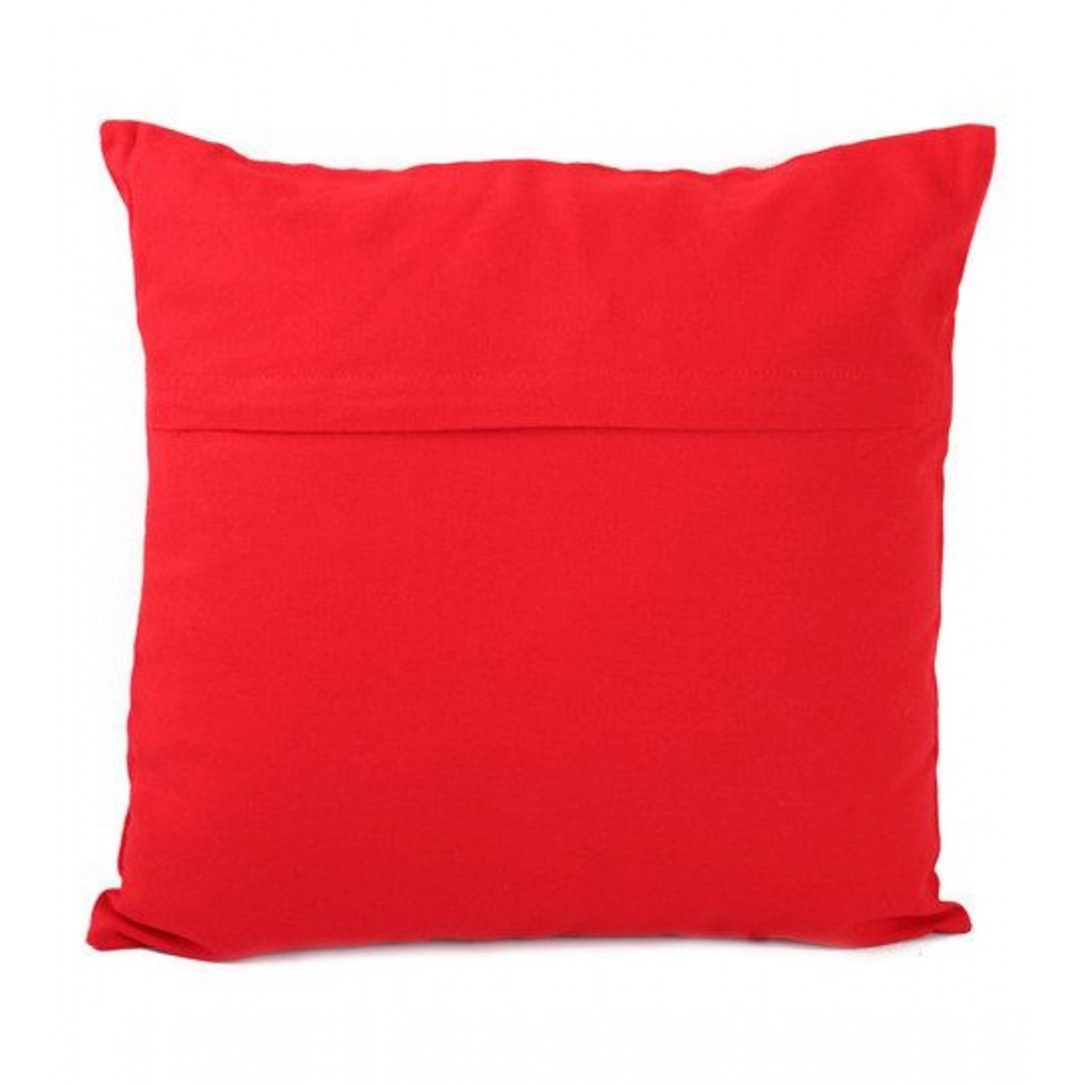 Pack Of_2 Cotton Printed Cushion Cover Sets (Red, Size: 16x16 In) - Image 2