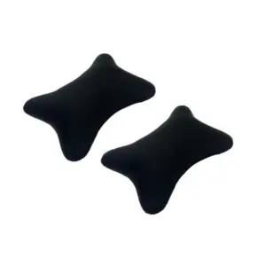 Pack Of_2 Polyester Solid Bone Neck Pillow (Black, Size: 7x11 In)