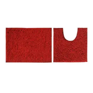 Polyester Knitted Bathmats Sets (Red, Size: 20x30 In)