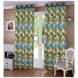 Cotton Printed Curtains (Multicolor, Size: 54x90 In)