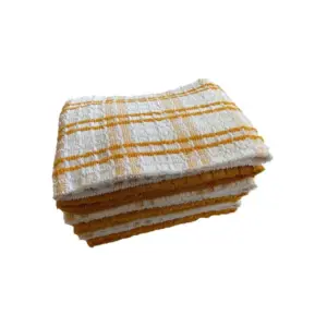 Pack Of_6 Cotton Checkered Kitchen Towel Sets (Yellow)