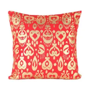 Pack Of_2 Cotton Printed Cushion Cover Sets (Red, Size: 16x16 In)