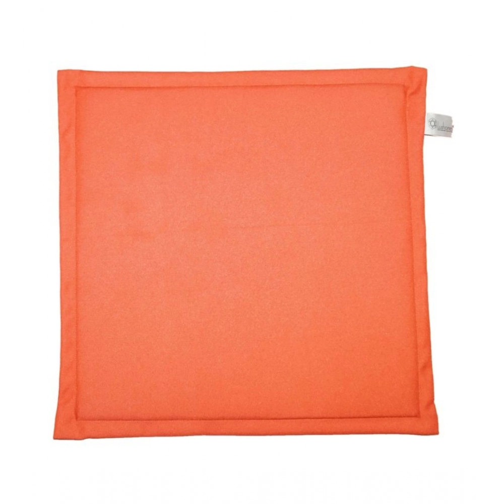 Pack Of_4 Polyester Solid Chairpads (Orange, Size: 16x16 In) - Image 3