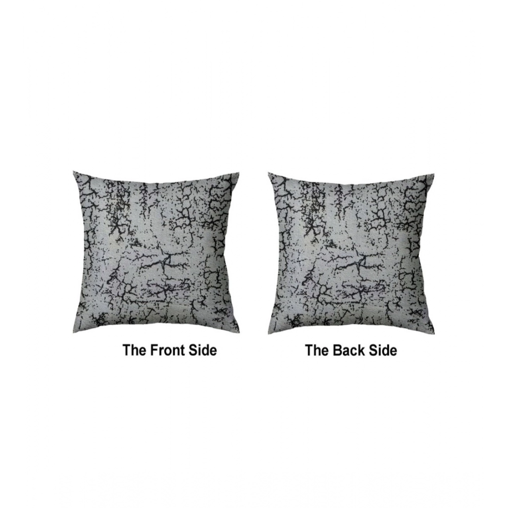 Pack Of_4 Velvet Printed Car Pillow Sets (Grey, Size: 12x12 In) - Image 3