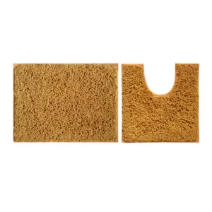 Polyester Knitted Bathmats Sets (Brown, Size: 20x30 In)