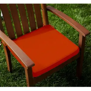 Pack Of_2 Cotton Blended Solid Chair Cushions (Orange, Size: 16x16 In)