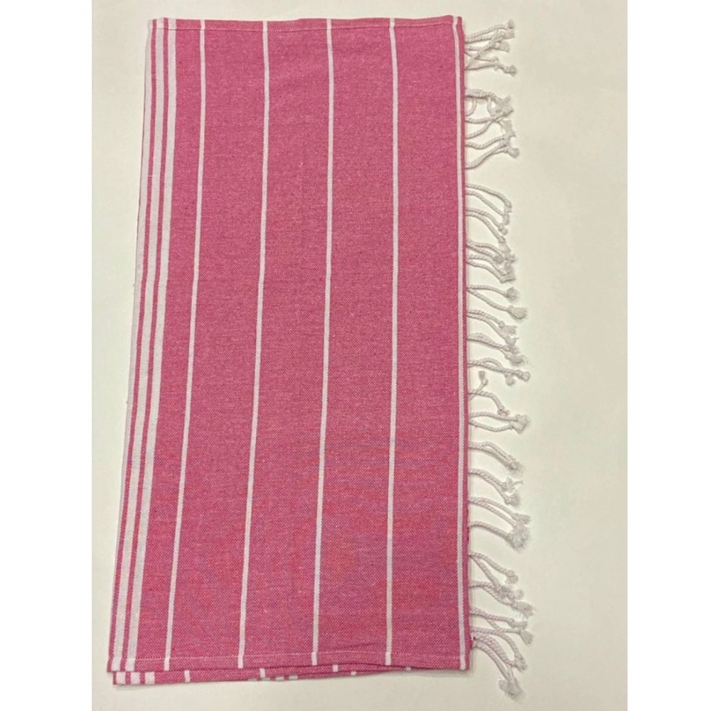 Cotton Striped Bath Towels (Rose, Size: 30x59 In) - Image 2