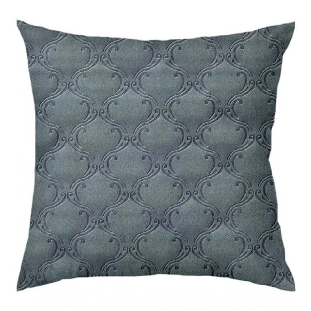 Pack Of_4 Velvet Printed Car Pillow Sets (Grey, Size: 12x12 In) - Image 2