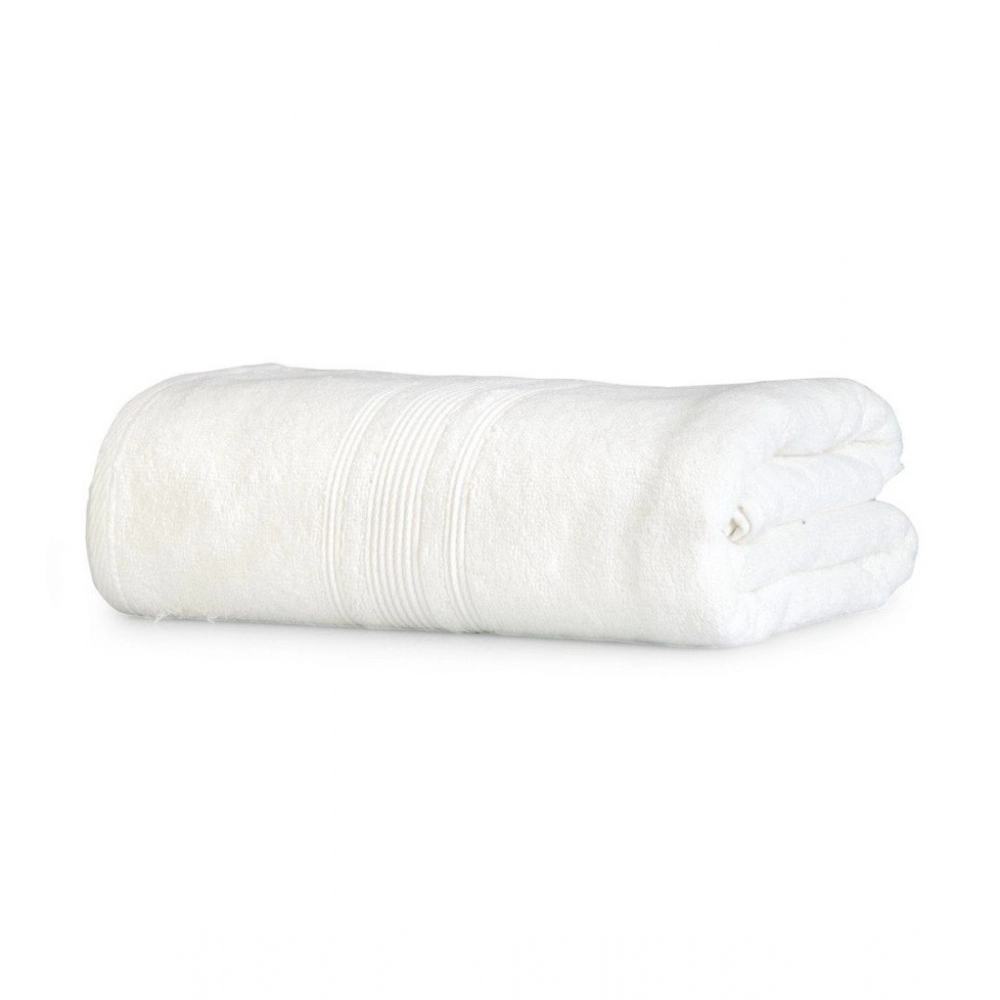 Cotton Striped Bath Towels (Off-white, Size: 35x71 In) - Image 3