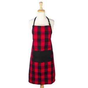 Cotton Printed Aprons (Red, Size: 28x32 In)