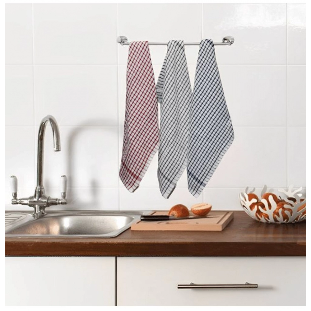 Pack Of_6 Cotton Checkered Kitchen Towel Sets (Multicolor) - Image 3