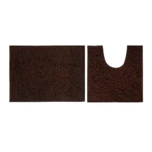 Polyester Knitted Bathmats Sets (Dark Brown, Size: 20x30 In)