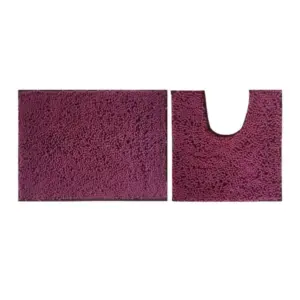 Polyester Knitted Bathmats Sets (Purple, Size: 20x30 In)
