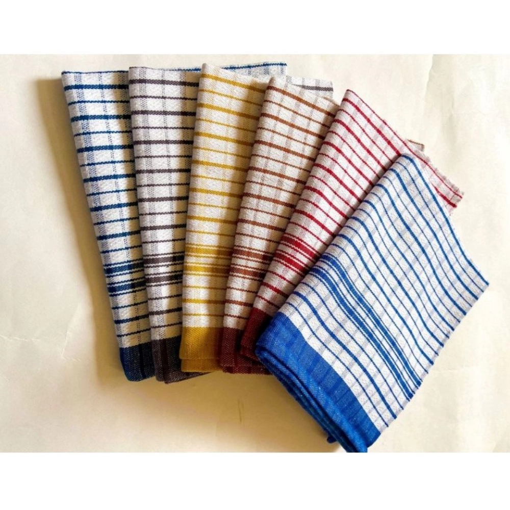 Pack Of_6 Cotton Checkered Kitchen Towel Sets (Multicolor, Size: 18x28 In) - Image 3