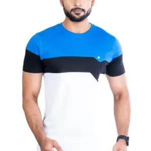 Men's Casual Cotton Printed Round Neck Half Sleeve T-Shirt (Multicolor)