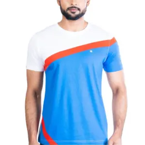 Men's Casual Cotton Printed Round Neck Half Sleeve T-Shirt (White)