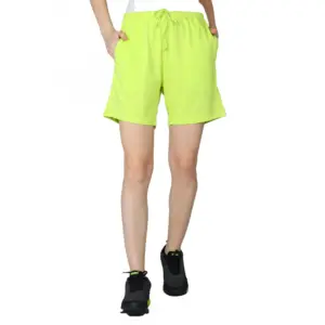 Women's Cotton Solid Above Knee Shorts (Neon-Green)