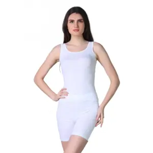 Women's Cotton Blended Solid Stretchable Camisole (Off_White)