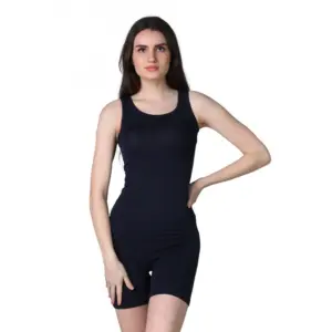 Women's Cotton Blended Solid Stretchable Camisole (Navy)