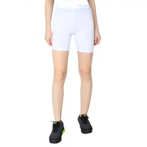 Women's Cotton Blended Solid Above Knee Sports Shorts (White)