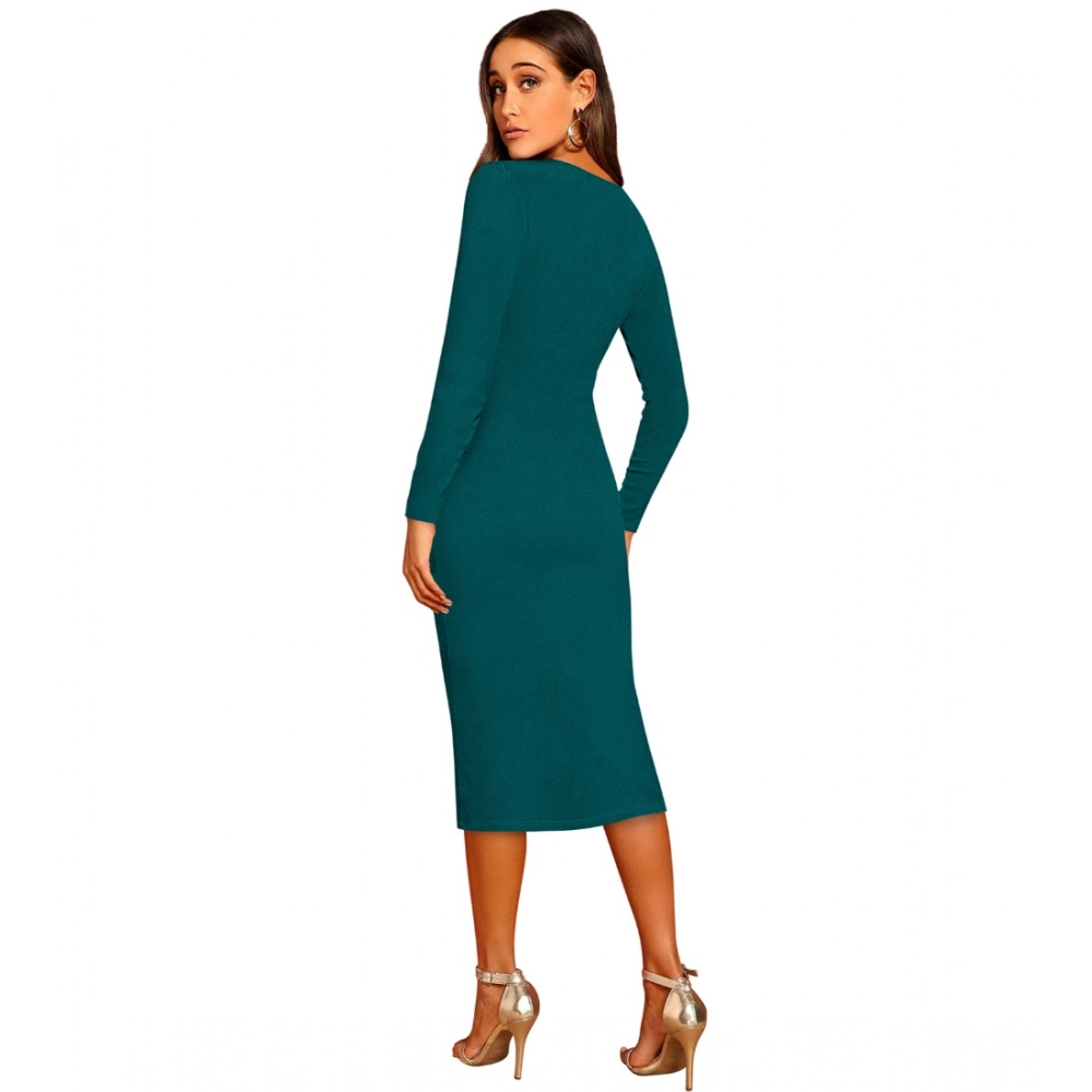 Women's Knitting stretchable Round Neck Full Sleeve Dress (Morpich ) - Image 5