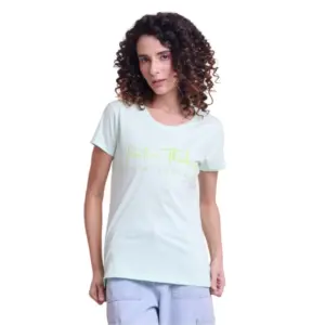 Women's Casual Cotton Printed Half Sleeve Round Neck T-Shirt (MintGreen)
