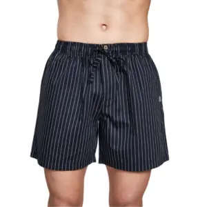 Men's Casual Cotton Checkred Above Knee Boxer Shorts (Black)