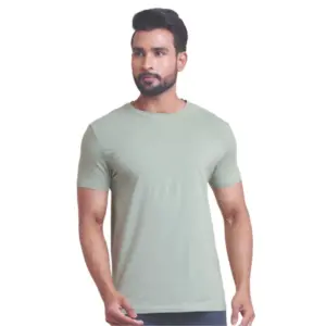 Men's Casual Cotton Solid Half Sleeve Round Neck T-Shirt (Newsage)