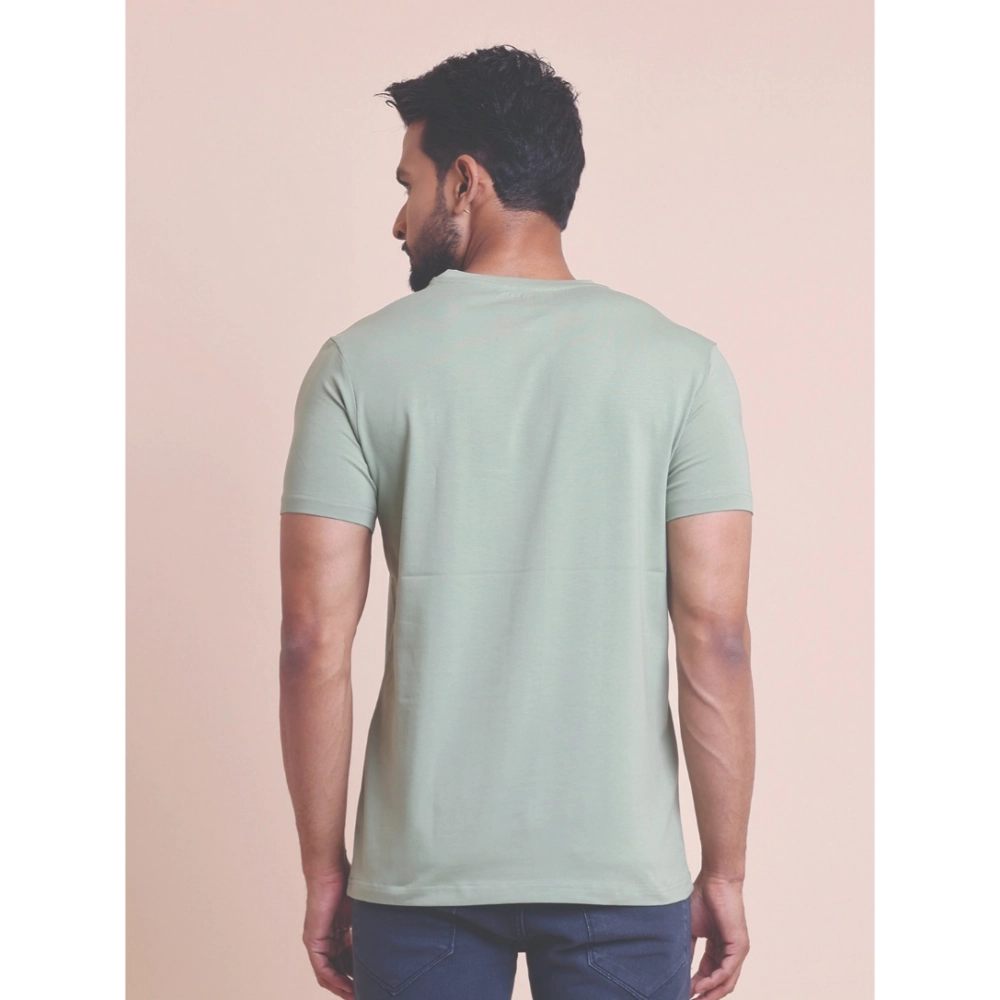 Men's Casual Cotton Solid Half Sleeve Round Neck T-Shirt (Newsage) - Image 3