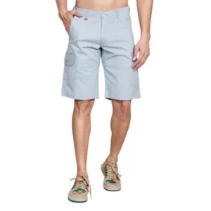 Men's Casual Cotton Solid Knee Length Cargo Shorts (Grey)
