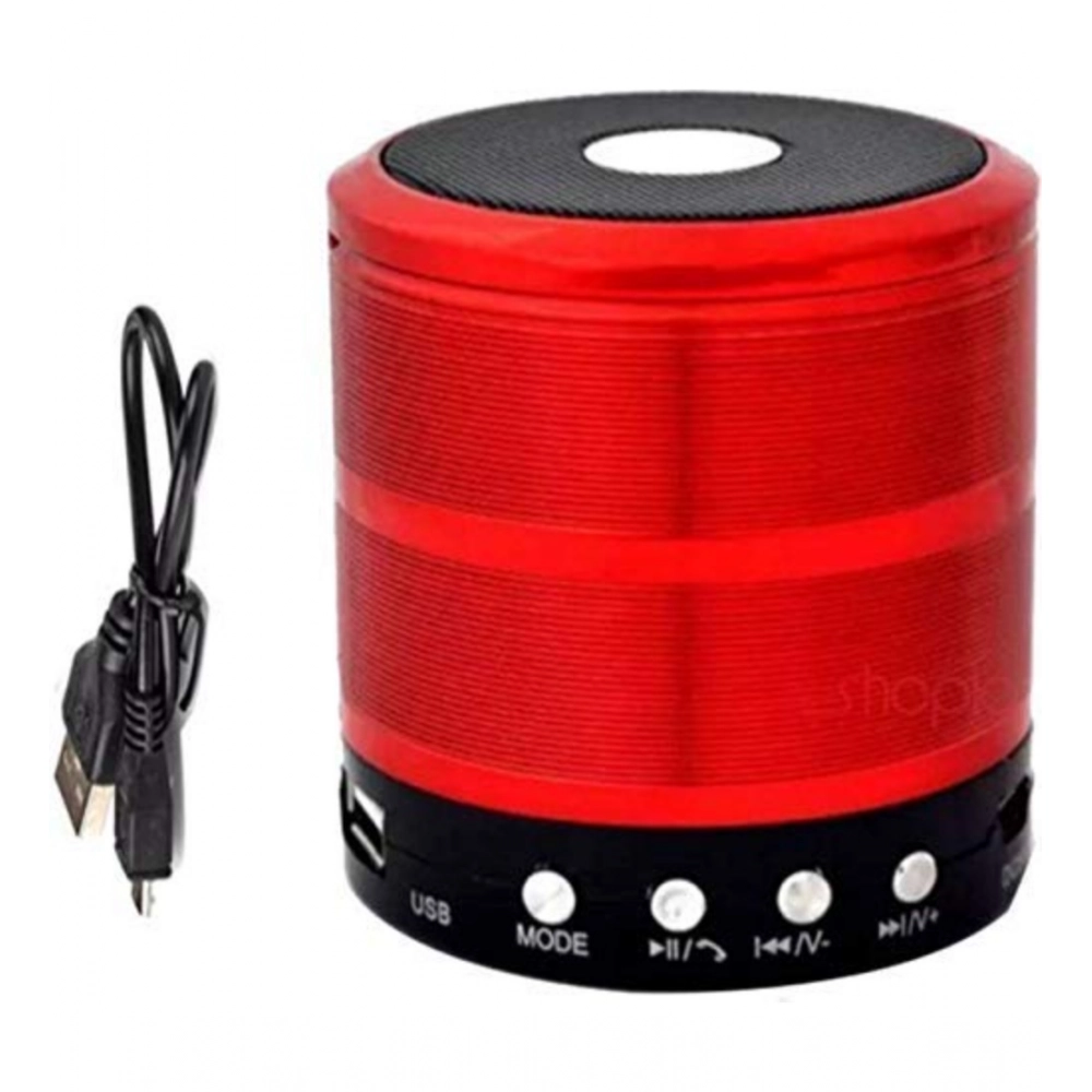 Plastic Rubber Wireless WS887 Bluetooth Speaker (Red) - Image 3