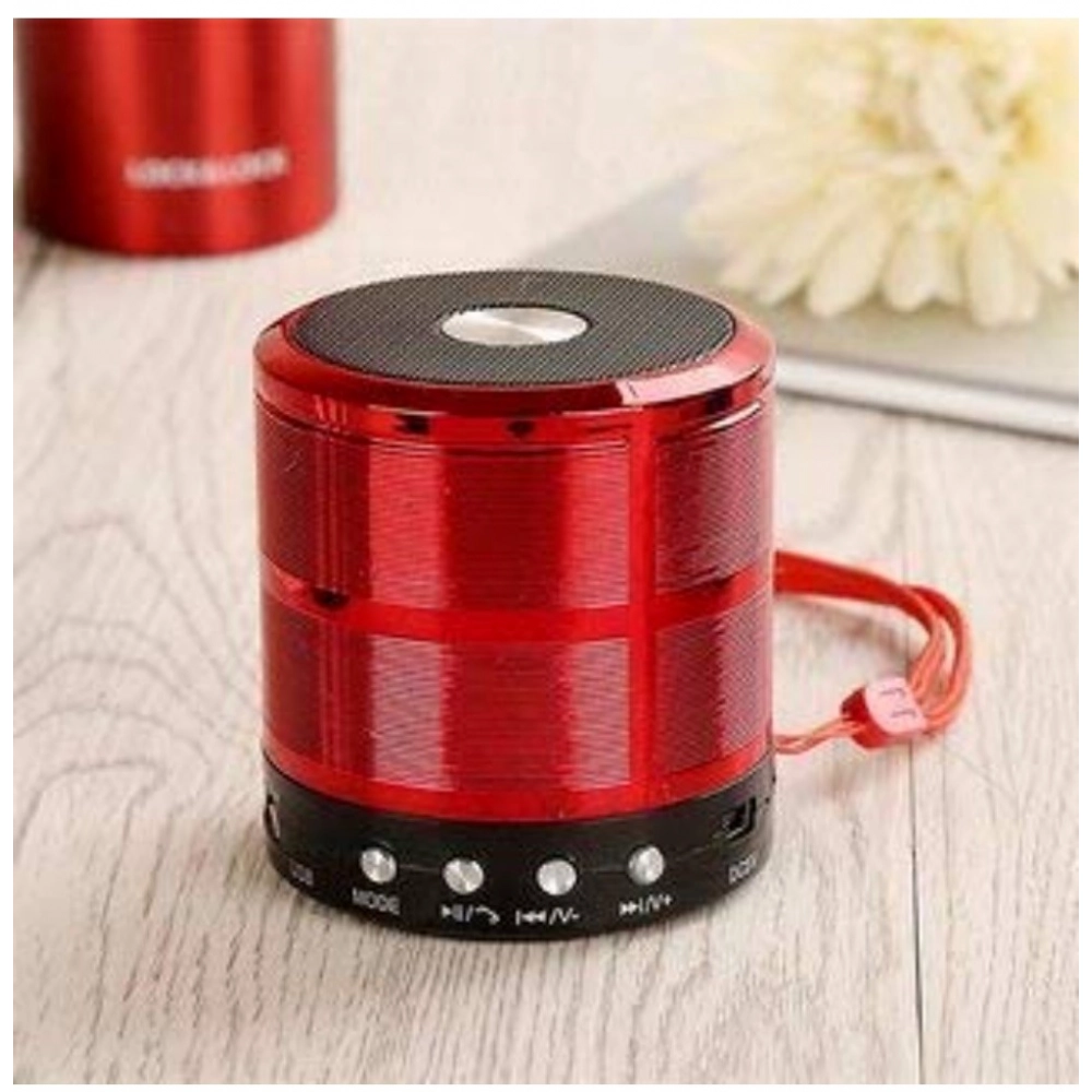 Plastic Rubber Wireless WS887 Bluetooth Speaker (Red) - Image 2