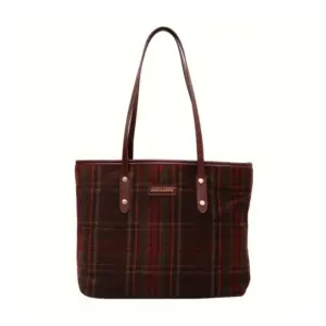 Women's Woolen  Medium Shoulder Zipper Handbag (Red)