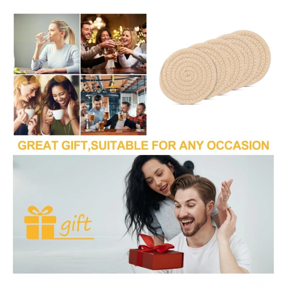 Cotton Rope Drink Coasters 6 Pcs Set (Cream) - Image 3