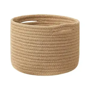 Cotton Storage Rope Woven Baskets 9x7 Inch Pack of 1 (Beige)