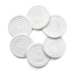 Cotton Rope Drink Coasters 6 Pcs Set (White)