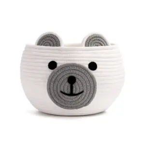 Cotton Bear Shaped Storage Baskets Pack of 1 (White)