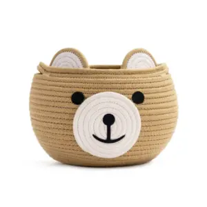 Cotton Bear Shaped Storage Baskets Pack of 1 (Beige)