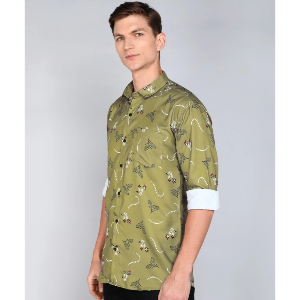Men's Casual Viscose Rayon Printed Full Sleeve Collar Shirt (Multicolor) - Image 3
