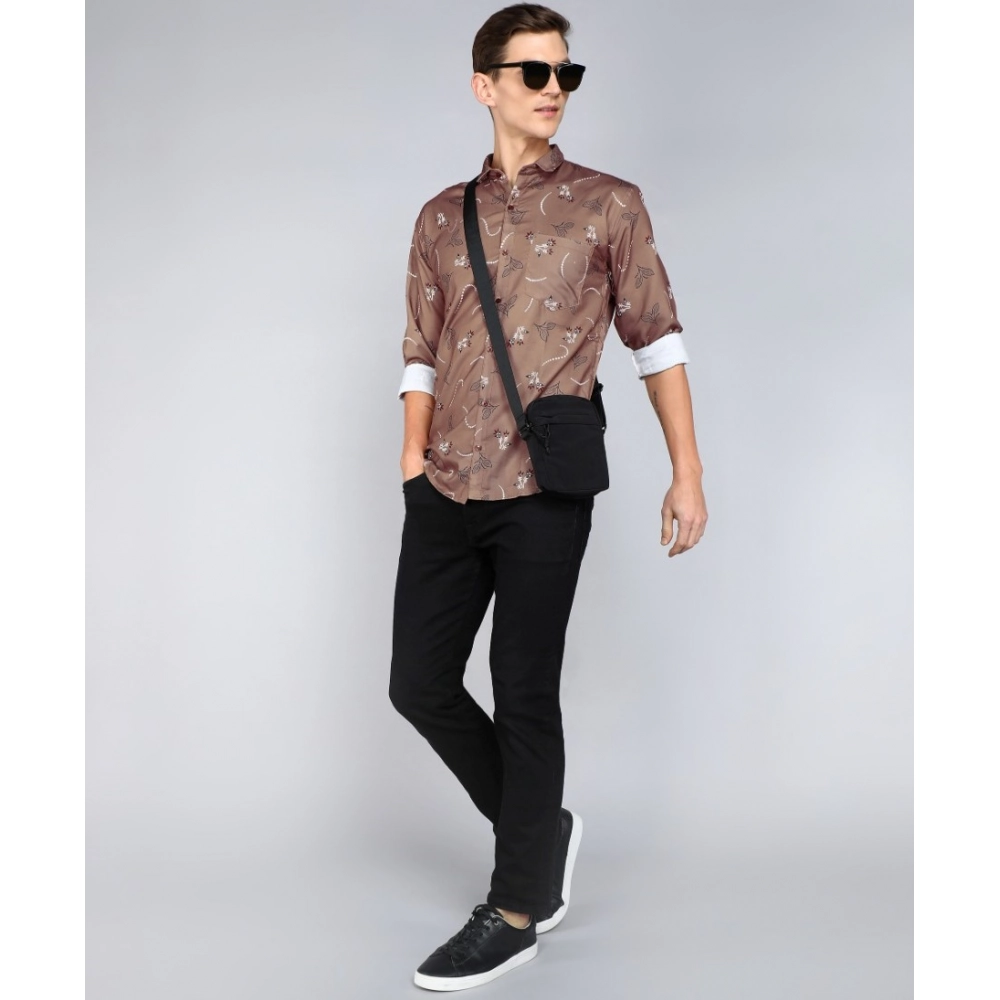 Men's Casual Viscose Rayon Printed Full Sleeve Collar Shirt (Multicolor) - Image 4