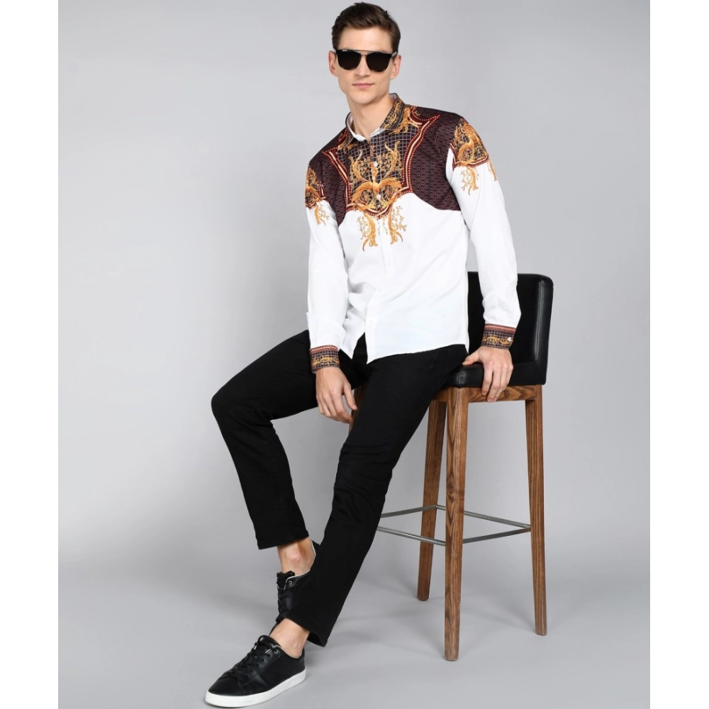 Men's Casual Viscose Rayon Embroidered Full Sleeve Collar Shirt (Multicolor) - Image 4