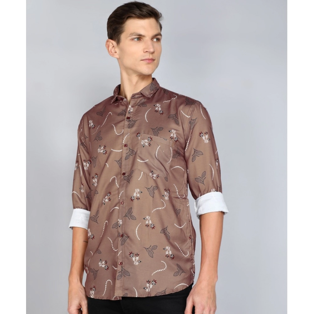 Men's Casual Viscose Rayon Printed Full Sleeve Collar Shirt (Multicolor) - Image 3