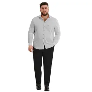 Mens Casual Cotton Solid Full Sleeve Shirt (Grey)