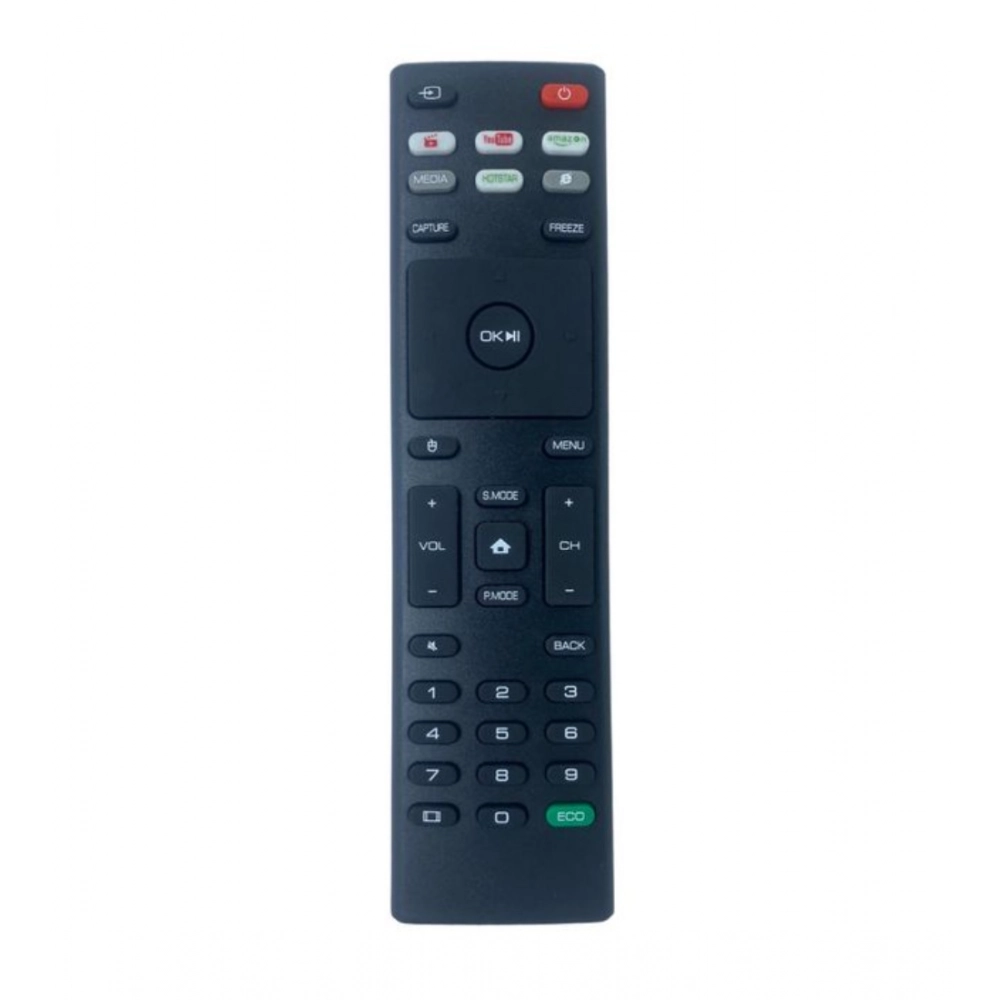 Smart TV Remote No. 1091 with YouTube - Hotstar Functions- Compatible-Replacement for YC Smart TV LCD-LED Remote Control (Black)