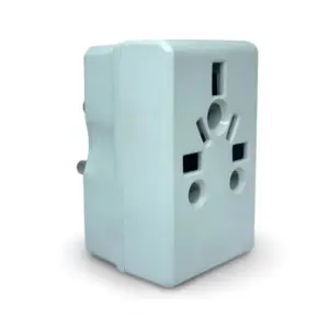3 in 1 Worldwide Universal Multi Plug Socket Travel Adapter Plug with Surge Protector (White)
