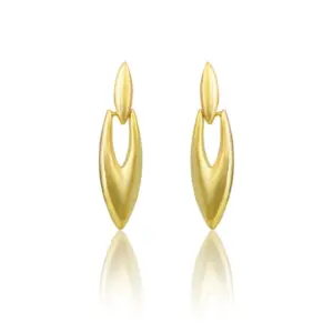 Women's brassNew Gold Tone Polish Mini Office Earrings (Gold Plated)