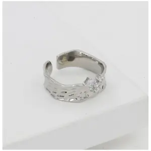 Stainless Steel Silver Polish Freesize Western Finger Ring (Silver Plated)