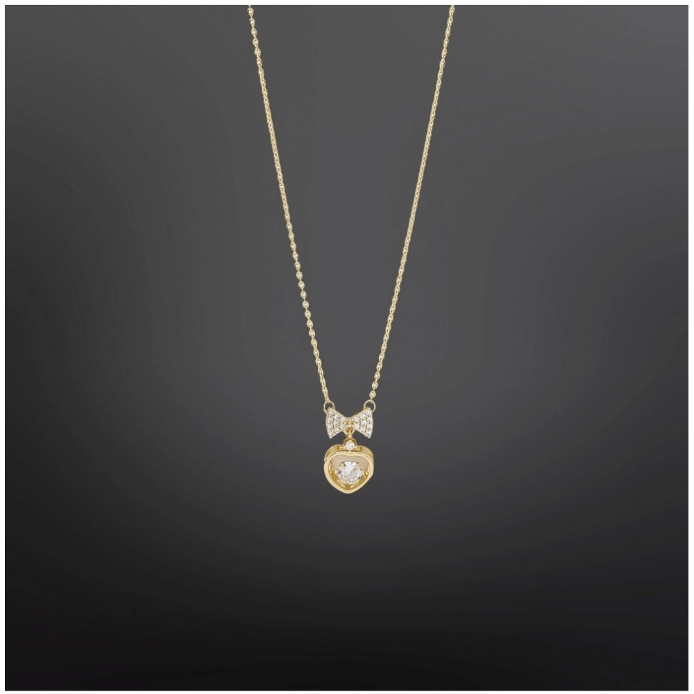 Women's Stainless Steel Heart Shape Golden Delicate Pendent Chain (Gold Plated) - Image 2