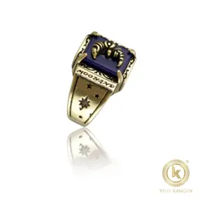Stainless Steel German polish moon design Freesize ring (Gold Plated)