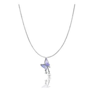 Women's Stainless Steel Butterfly Dailywear Pendent Delicate Chain (Silver Plated)